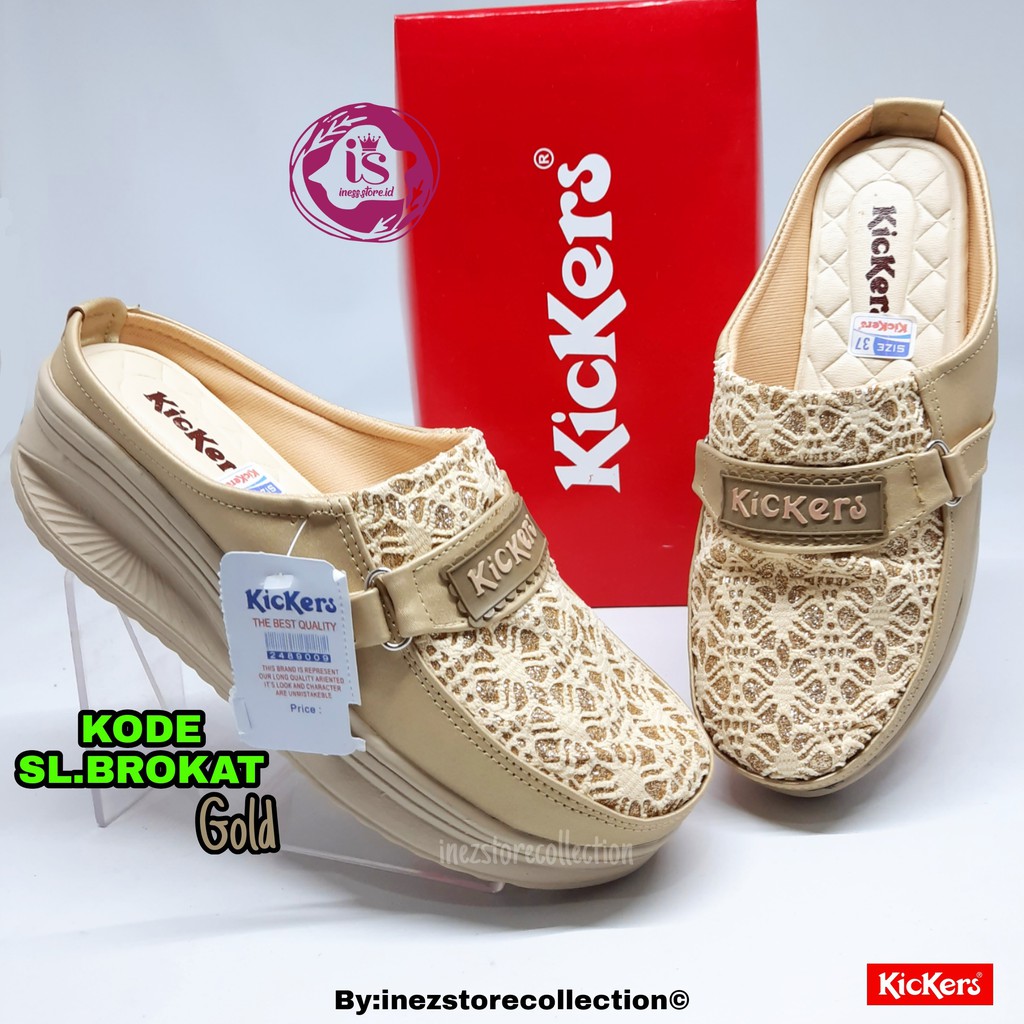 WEDGES SENDAL WANITA KICKERS BERKUALITAS KODE SL.BRUKAT MURAH GROSIR