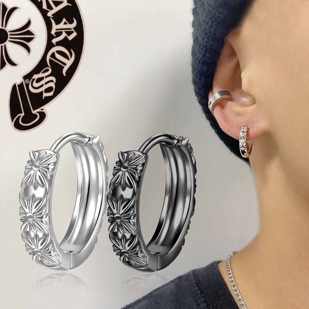 Needway   Man Hoop Earrings Keren Sederhana Hiphop Punk Kepribadian Fashion Perhiasan Fashion