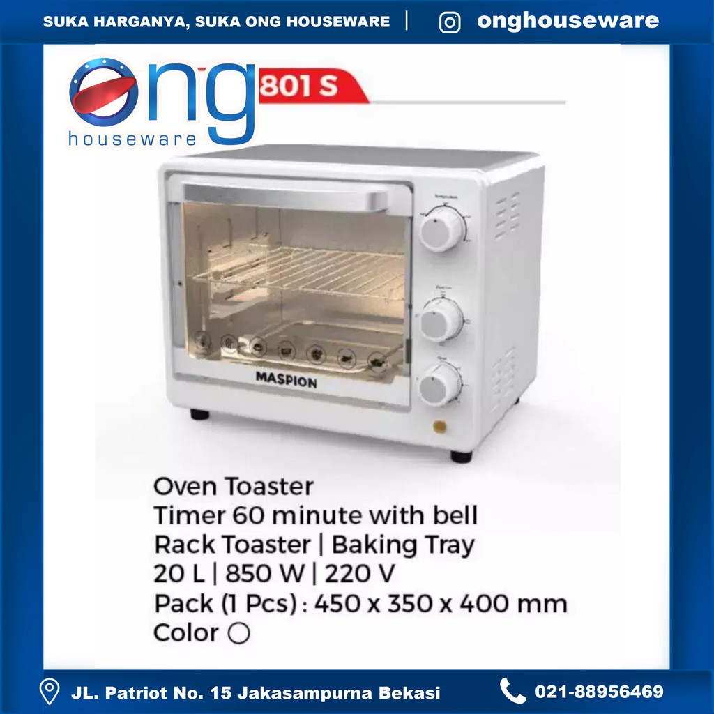 Oven Toaster Pemanggang Listrik Electric 18L Maspion MOT1801S MOT 1801 S