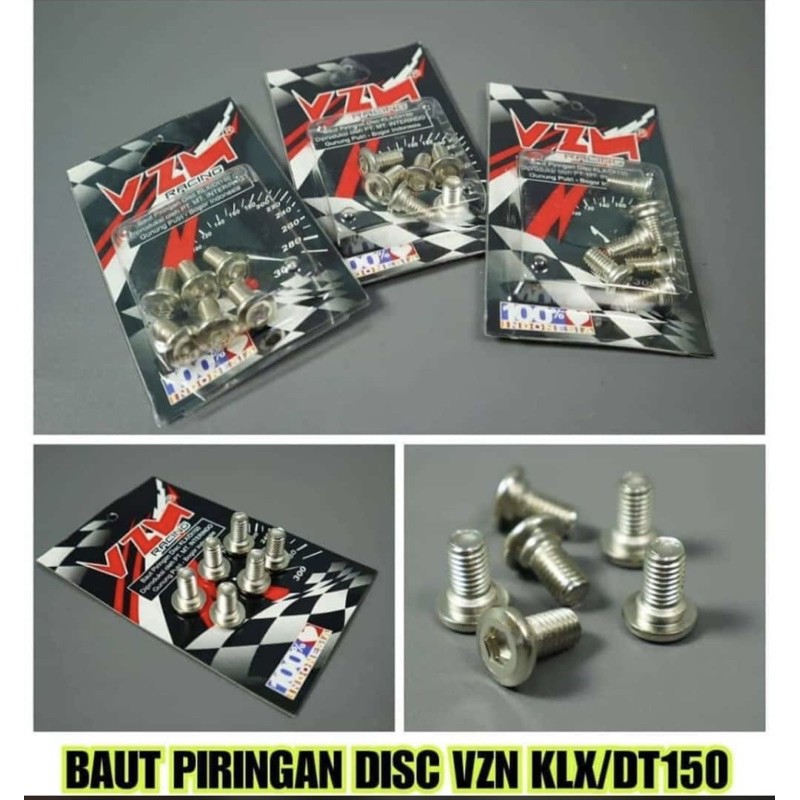 Baut cakram klx 150 depan belakang / baut piringan klx 150 depan belakang stanlies / baut disc set