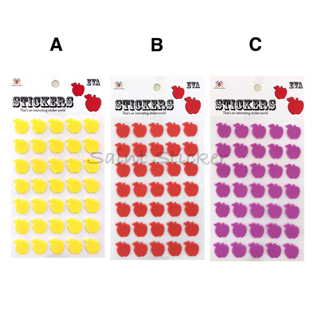 

Gambar Tempel Sponge Sticker Stiker Spons Anak Timbul Edisi Apel Apple