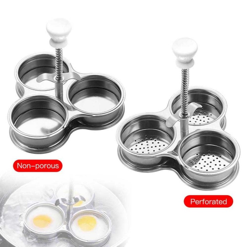 Alat Rebus Telur Cetakan Makan Egg Poacher Perforated Hole Stainless