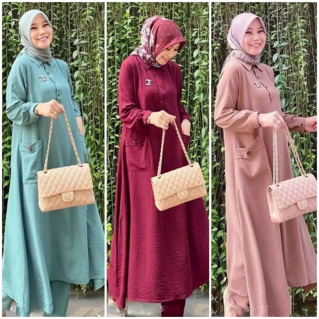 NAMIRA SET Pakaian Wanita Setelan Tunik + Celana Model Kekinian Set Wanita