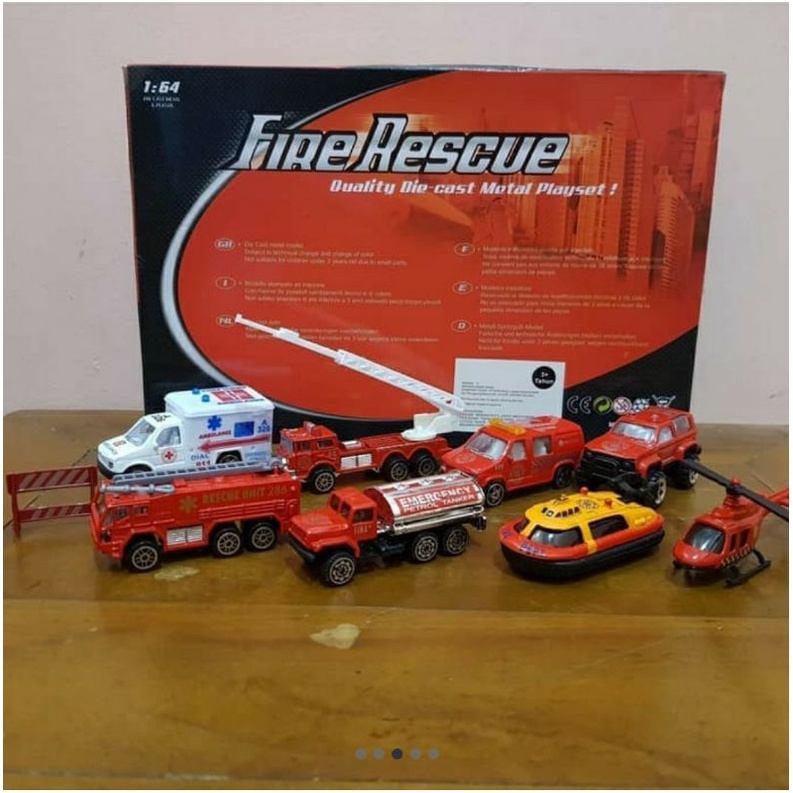 Diecast Mobil Pemadam Kebakaran Fire Rescue - Mainan Set Kendaraan Pemadam kebakaran