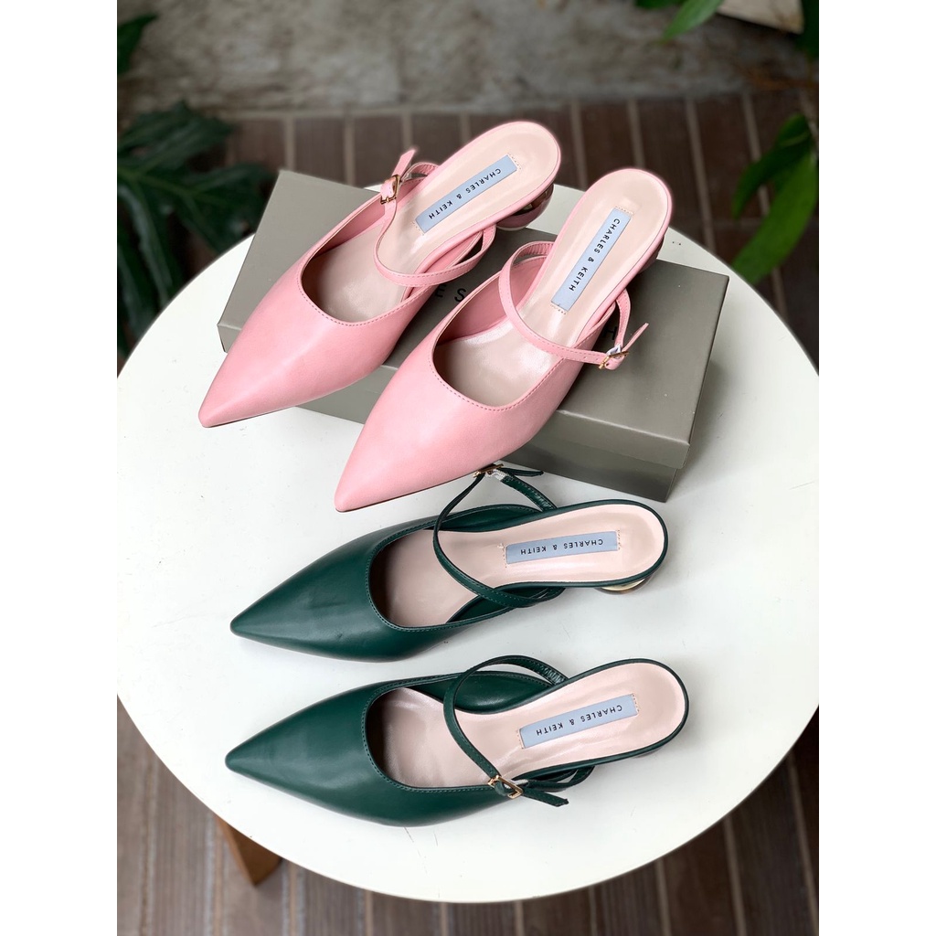 [7.7 Boombastis Sale⚡] - SEPATU WANITA CKS464 SCULPTURAL HEEL POINTED TOE MULES PREMIUM IMPORT