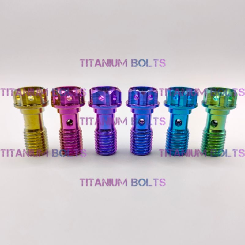 Baut Selang Rem Kaliper Banjo Titanium M10 X 1.25 Kasar Nissin RCB KTC Tokico Original
