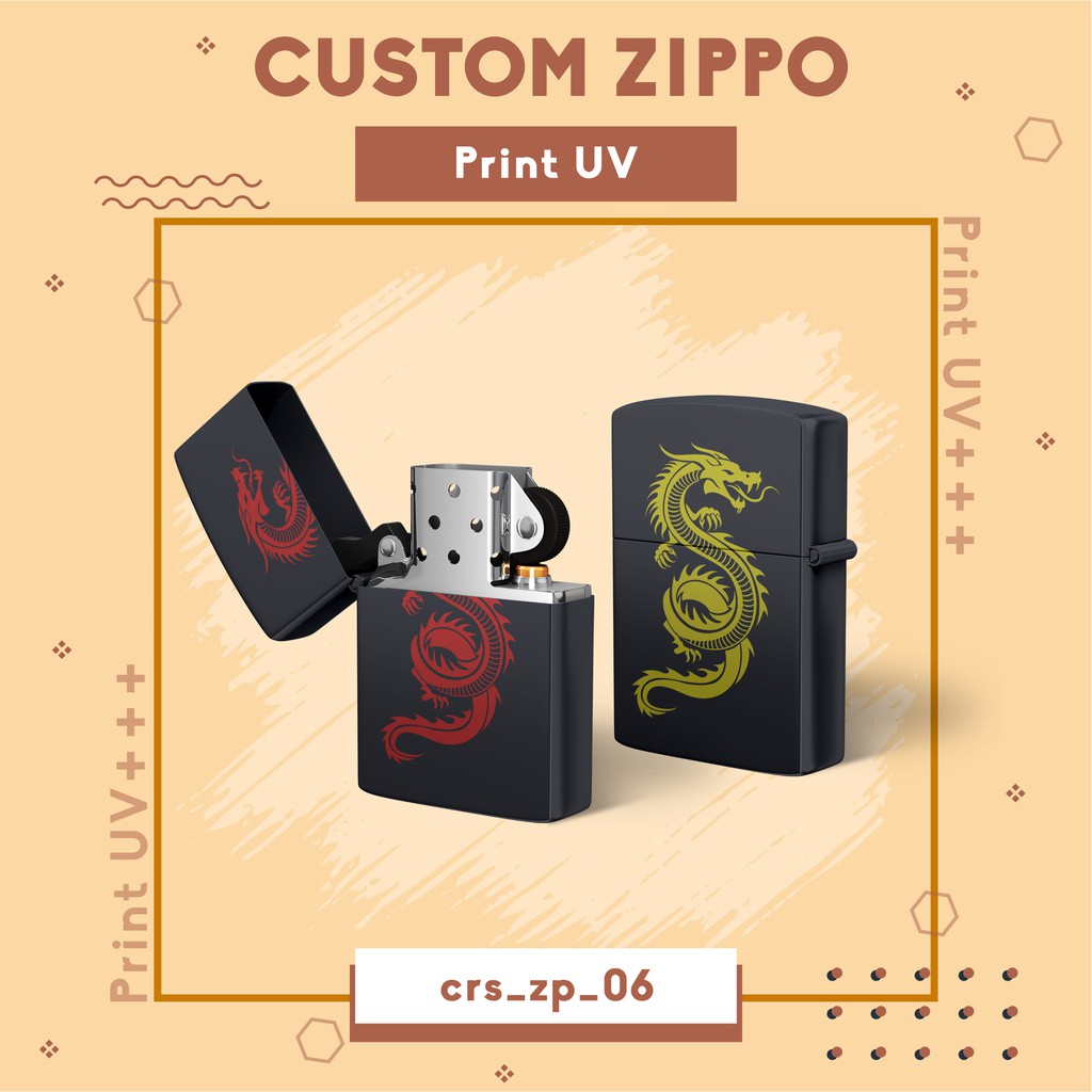 Pemantik Z1PO Custom Print UV | Z1PO Lighter Bebas Gambar Print UV