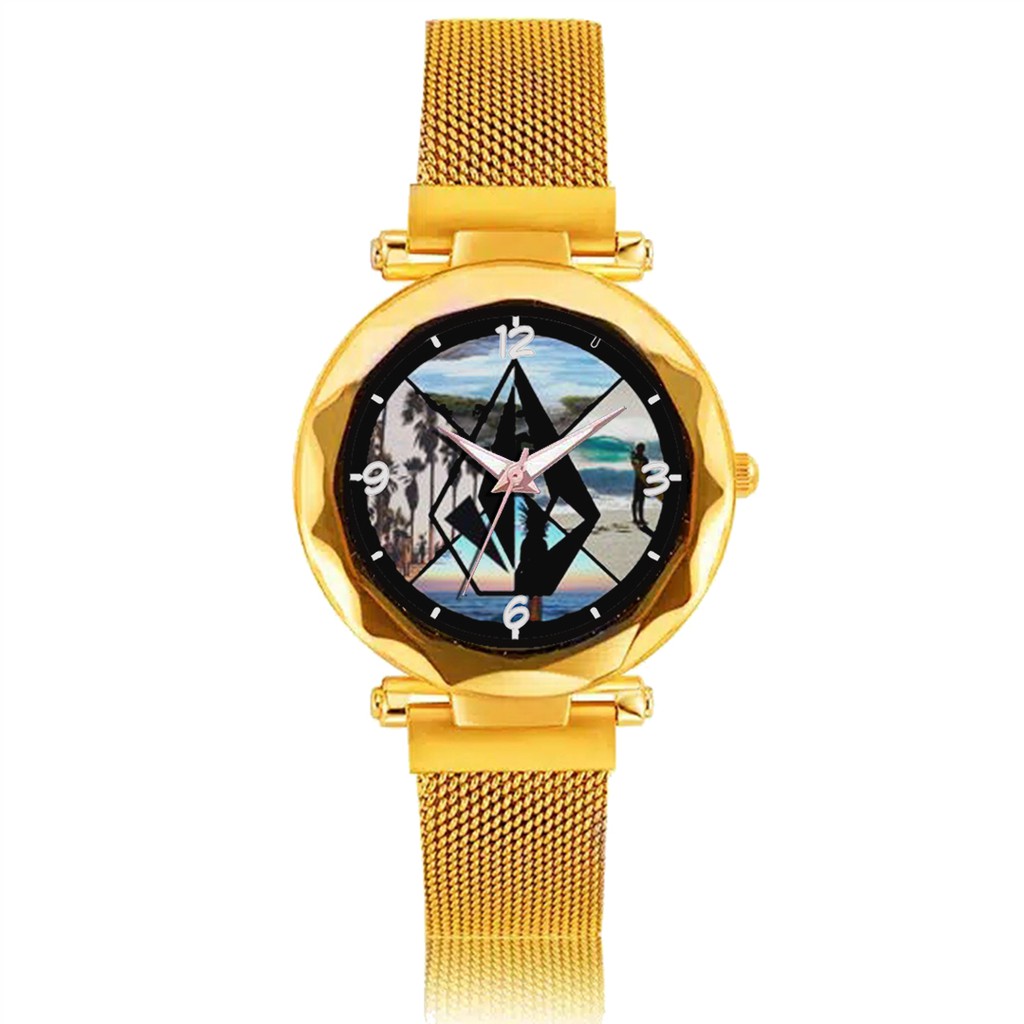 Jam Tangan Wanita Custom - VOLCOM MOTIF 2 Free Box &amp; Batre Cadangan