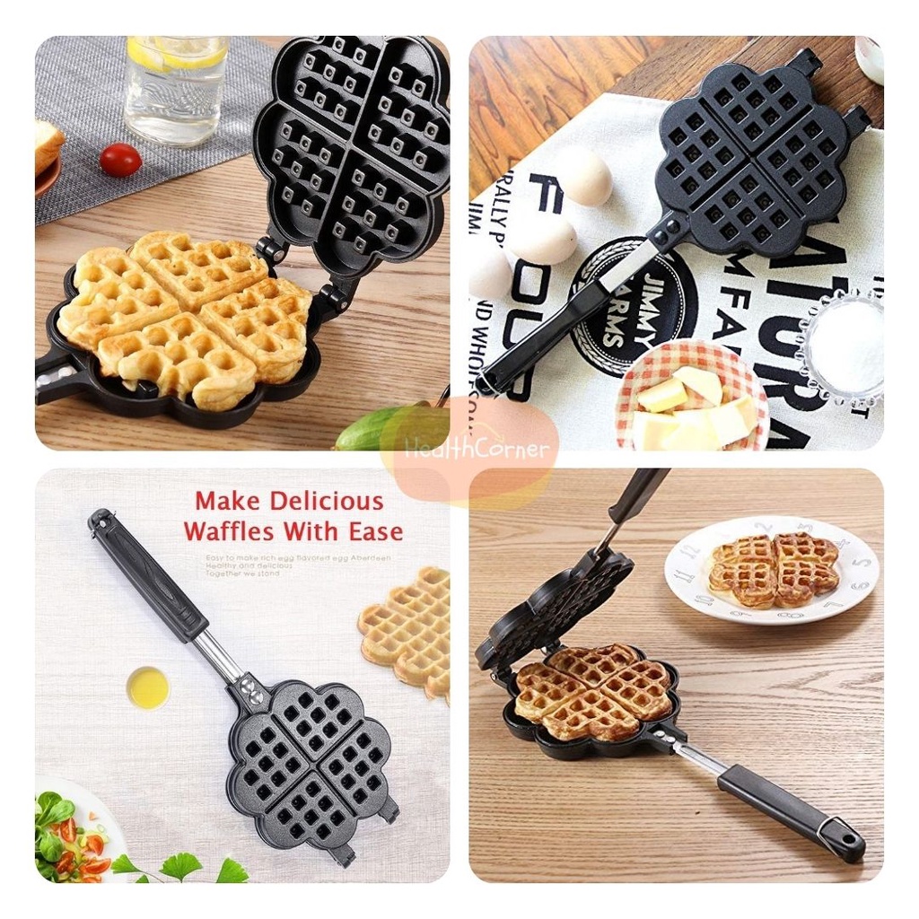 Flower Waffle Maker Panci Wafel Croffel / Panci Cetakan Waffle, Croffel Anti Lengket