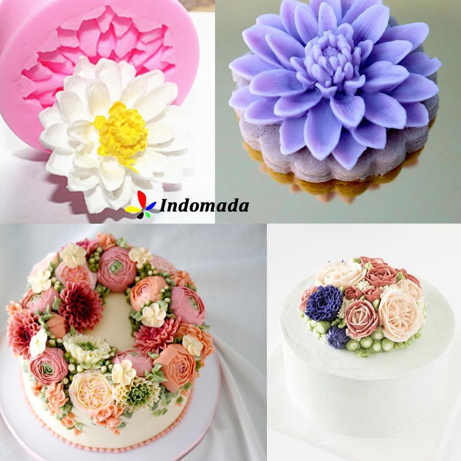 Indomada Cetakan Fondant Silikon Chrysanthemum Bunga Krisan