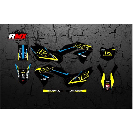 DECAL KLX 230 FULLBODY (004) DEKAL STIKER KLX 230 R HITAM OREN, MERAH, KUNING, HIJAU, BIRU TUA/MUDA,