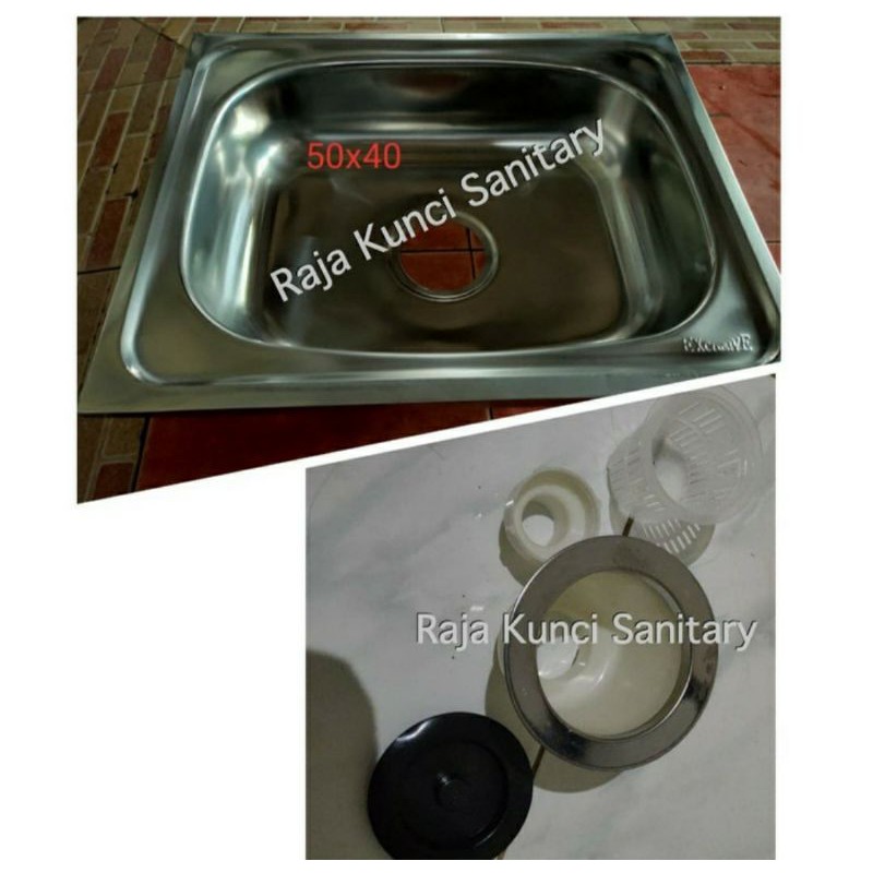 Kitchen Sink Kotak Stainless 50x40cm/Bak Cuci Piring Stainless/Sink Kotak(GOJEK/GRAB)