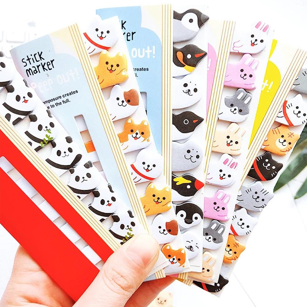 [Elegan] Memo Pad Kreatif Perlengkapan Sekolah Planner Stiker Scrapbooking Kartun Hewan Kertas Catatan Sticky Notes