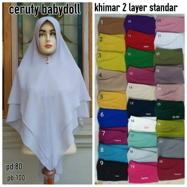 Khimar ceruty babydoll 2 layer