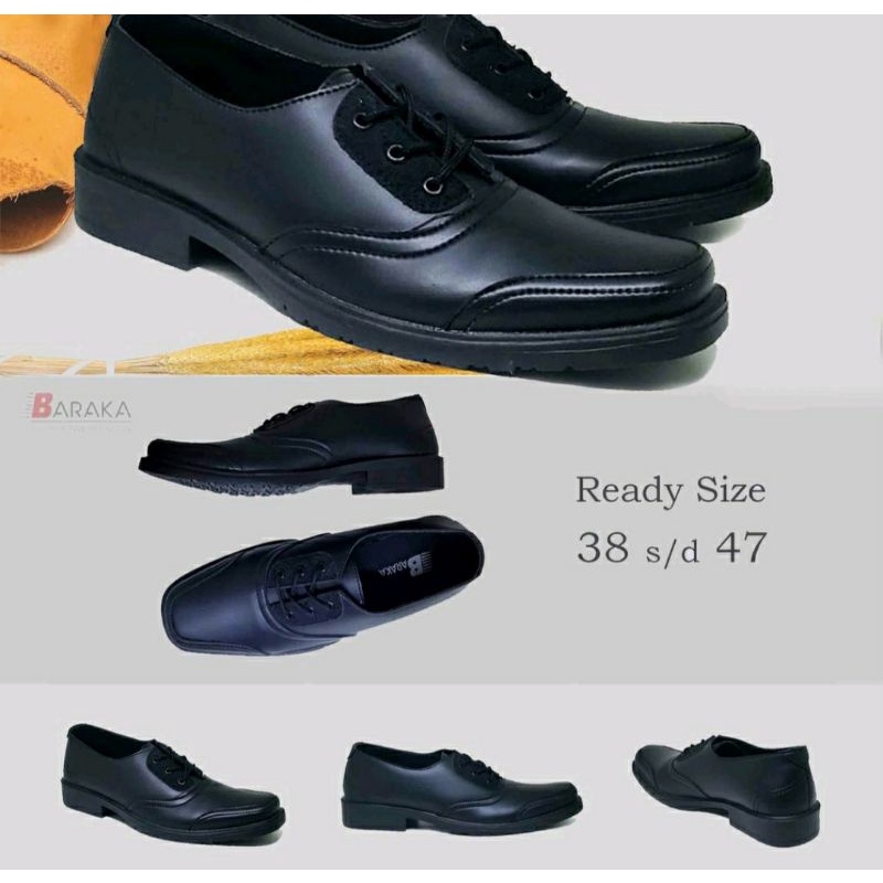 Exlusive Pantofel Pria Kantoran 38-47 Sepatu Kerja Oxford Ukuran Besar Kecil Clasik Kulit Hitam Original