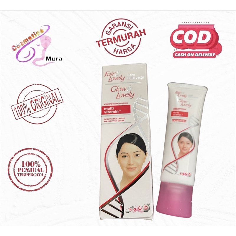 [ 25 &amp; 50 gr ] fair and lovely multivitamin kemasan tube - glow lovely multivitamin - fair and glow lovely