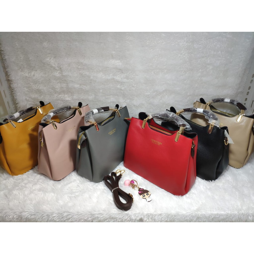 JK 624 TAS SELEMPANG WANITA FASHION IMPORT HANDBAG KUNING  U3846 Y428  T136 C8199 E6039