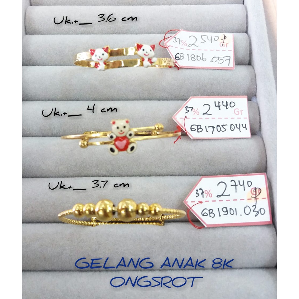GELANG ANAK EMAS ASLI BANGLE KADAR 375/8KARAT MURAH RINGAN