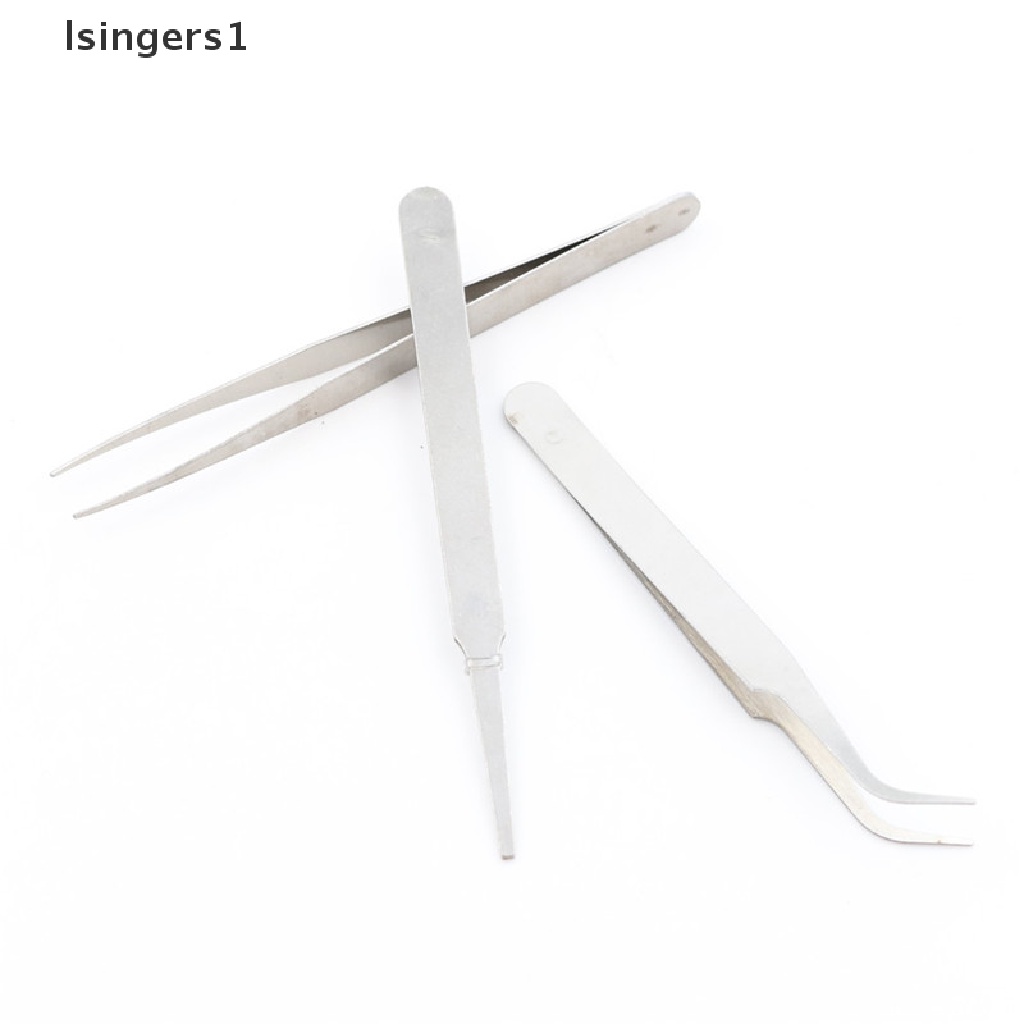 (lsingers1) 3pcs / set Pinset Presisi Bahan Stainless Steel Untuk Reparasi Elektronik DIY