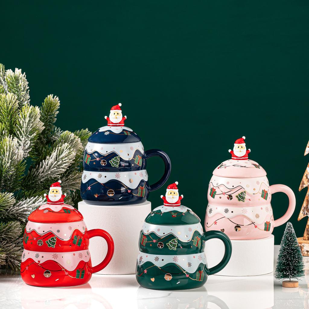 Mug Natal Bahan Keramik Pohon Natal Christmas Tree Shape Coffee mug