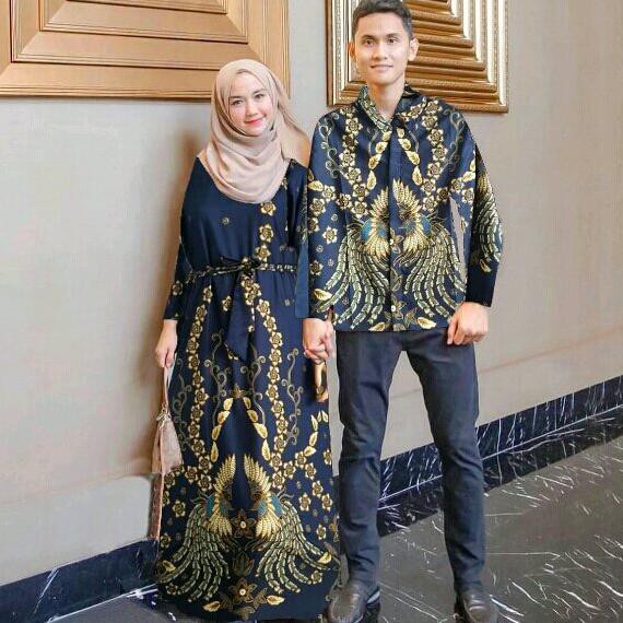 ready tiga warna baju couple kapel cople kemeja hem gamis busana muslim maxi maxy syari batik