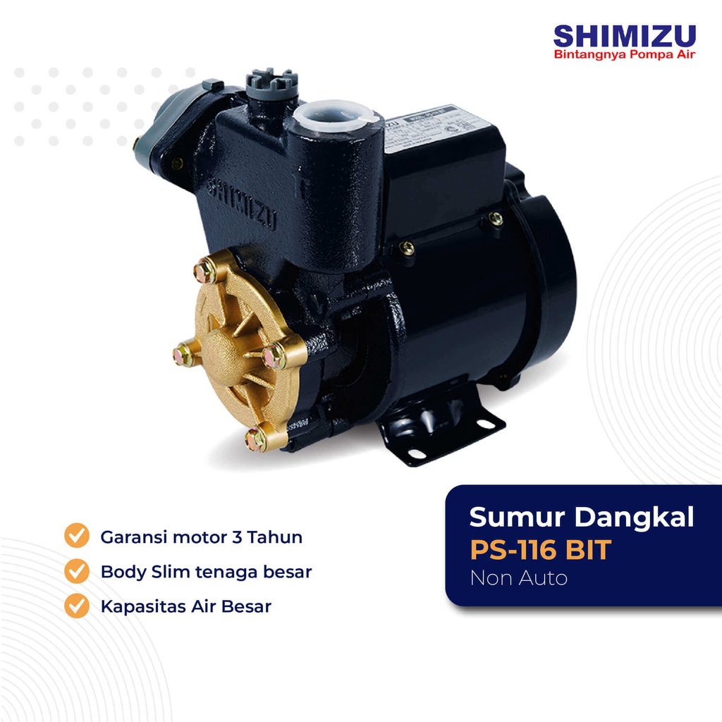 Mesin Pompa Air Listrik Non Auto Shimizu PS-116 BIT