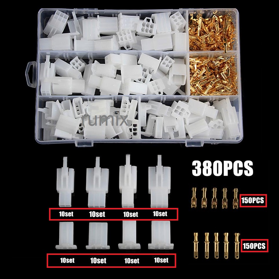 380Pcs Soket Kabel Motor Mobil 2Pin 3Pin 4Pin 5Pin 6Pin Socket Soket Terminal Kuningan Kabel Listrik Otomotif Konektor Kabel