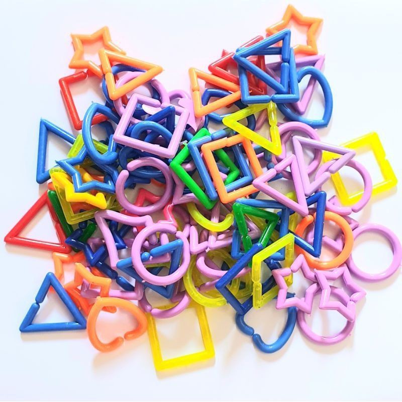 [ 100 gram ] Mainan Rantai Geometri Mainan Anak meronce / Mainan Lego