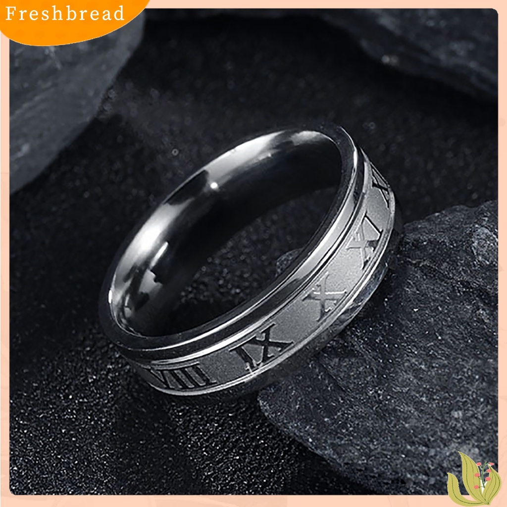 [Fresh] Cincin Titanium Steel Model Angka Romawi Gaya Punk Kreatif untuk Wanita / Pesta