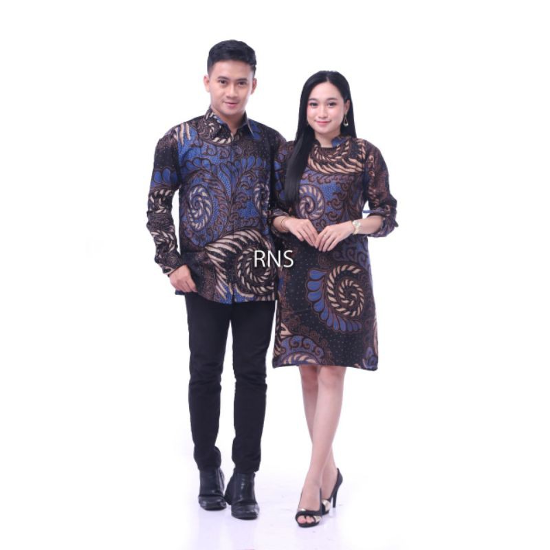 couple batik hilmi super kemeja tunik seragam batik batik pasangan baju kerja kantor terbaru ori rns
