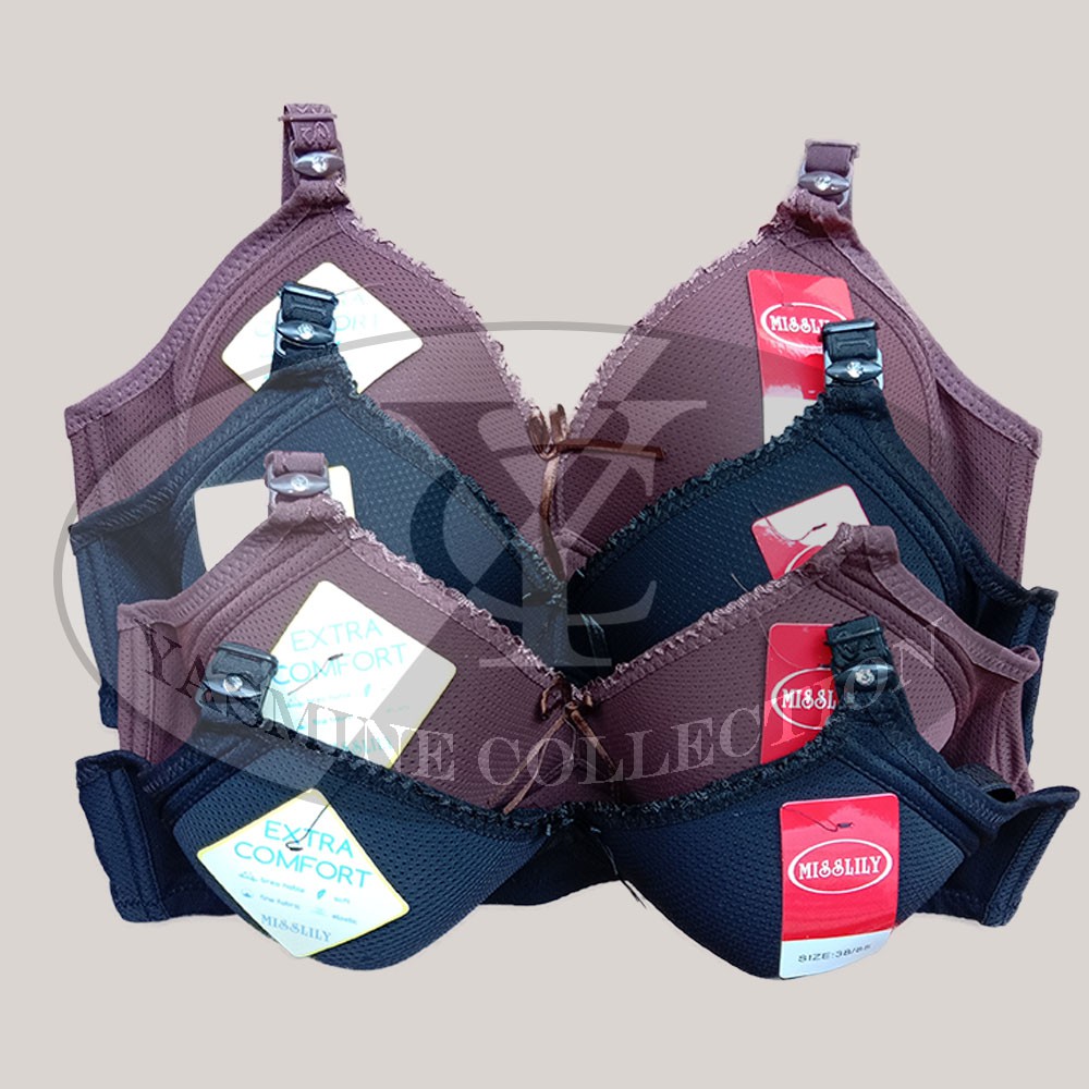 Bra MISSLILY 9852 Berpori | Bra wanita misslily busa tanpa kawat kancing 2 Misslily