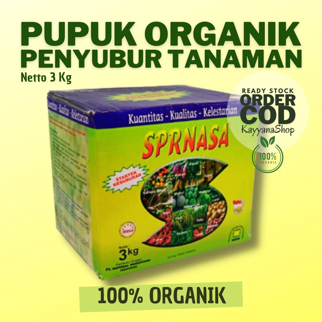 Pupuk SUPERNASA 3 Kg Pupuk Organik Padat Penyubur Tanah / Pupuk Penggembur Tanah / Pupuk Penyubur Ta