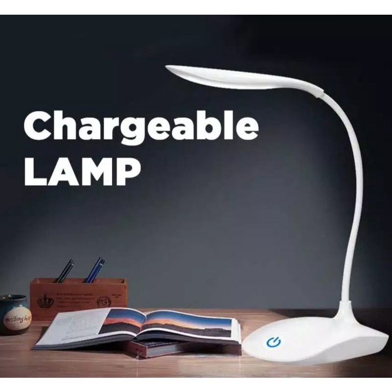 Lampu Belajar Meja Duduk Rechargeable Touch button Portable Charge Usb LED lamp V-002 Anak