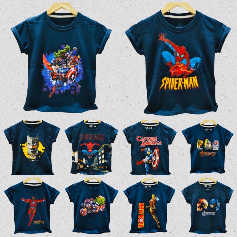 STH 1-10 Tahun [ S / M / L / XL / XXL ] Baju Kaos Anak Laki Laki Cowok PREMIUM DISTRO Bahan Katun Cotton Combed - Biru Navy