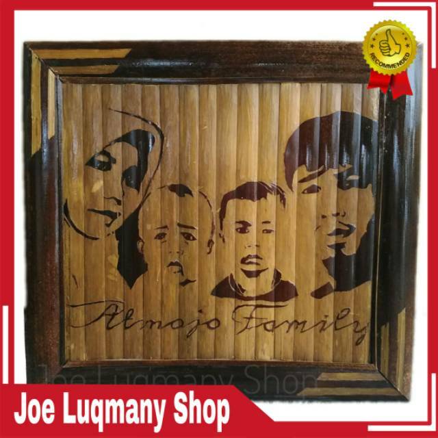 Siluet Wajah Souvenir Kado Hiasan Dinding Lukisan Ukiran Dari Bambu Custom Sendiri 4 Wajah