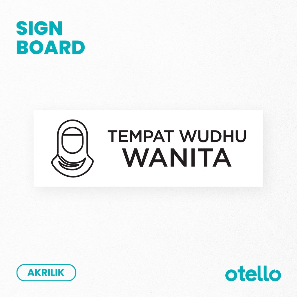 Sign Tempat Wudhu Pria Wanita Sign Board Wudu Mushola Akrilik UV Print Papan Nama Ruangan Petunjuk Ruang UV Print