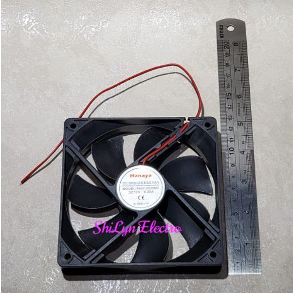 KIPAS FAN DC 12CM 12V HANAYA 12 CM