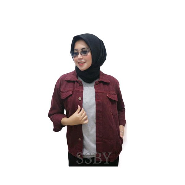 LARIS -        jaket jeans levis cewek wanita hijau army coklat sandwash brown merah maron