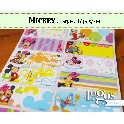 

TERLARIS!! Mickey LARGE Label nama waterproof Sticker miki minnie mouse clubhouse UNIK