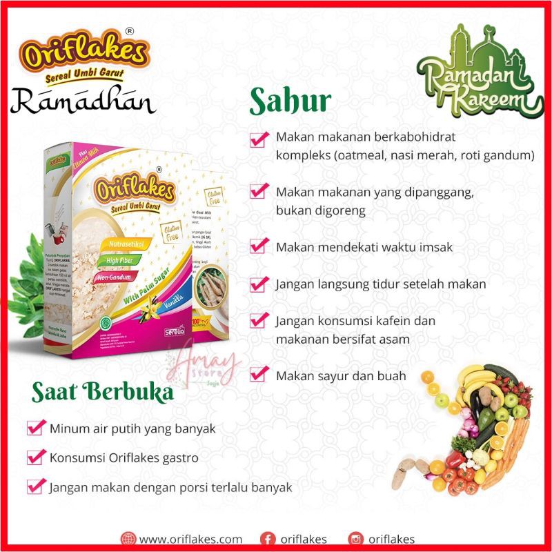 Oriflakes Gastro 350gr / Maag Asam Lambung GERD / Sereal Umbi Garut-1