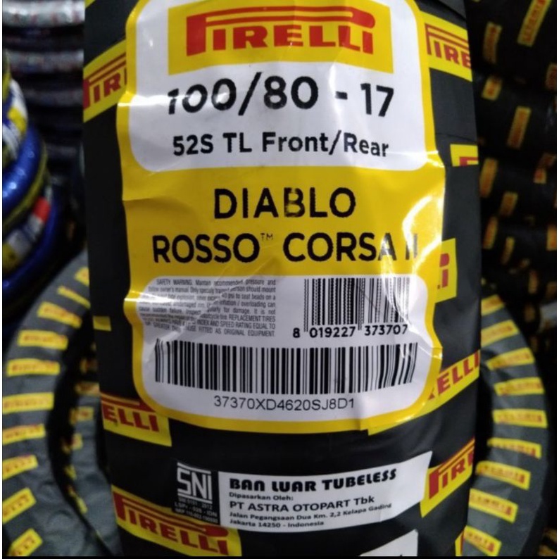 BAN PIRELLI DIABLO ROSSO CORSA 2 100-80 RING 17