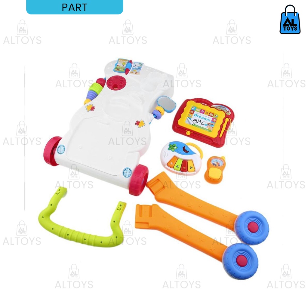 Push Baby Walker Music Dengan Mainan Anak Piano / Drawing Board / Bentuk Shape / Untuk  latihan jalan Bayi Bahan Aman dan Kuat AU02