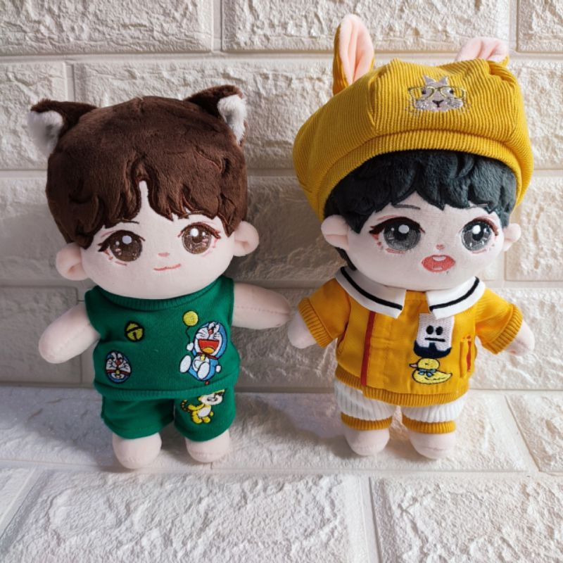 Cute kid yellow green toddler 15cm 20cm kpop doll clothes baju EXO NCT BTS SEVENTEEN X1 WANNAONE Wan