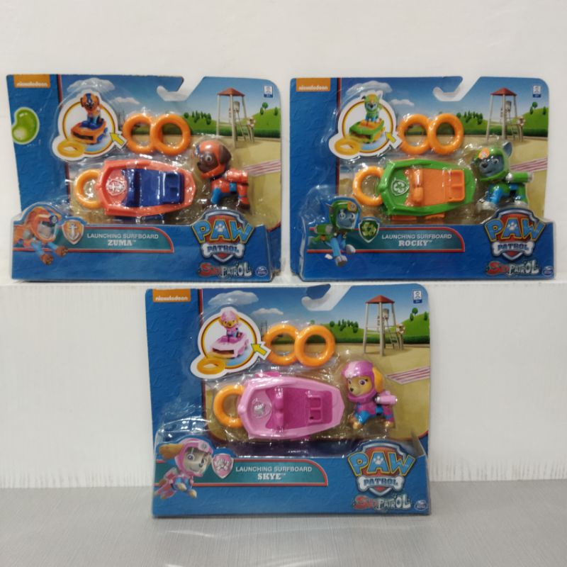 original ori paw patrol launching surfboard spin master sea patrol nickelodeon mainan anak hadiah