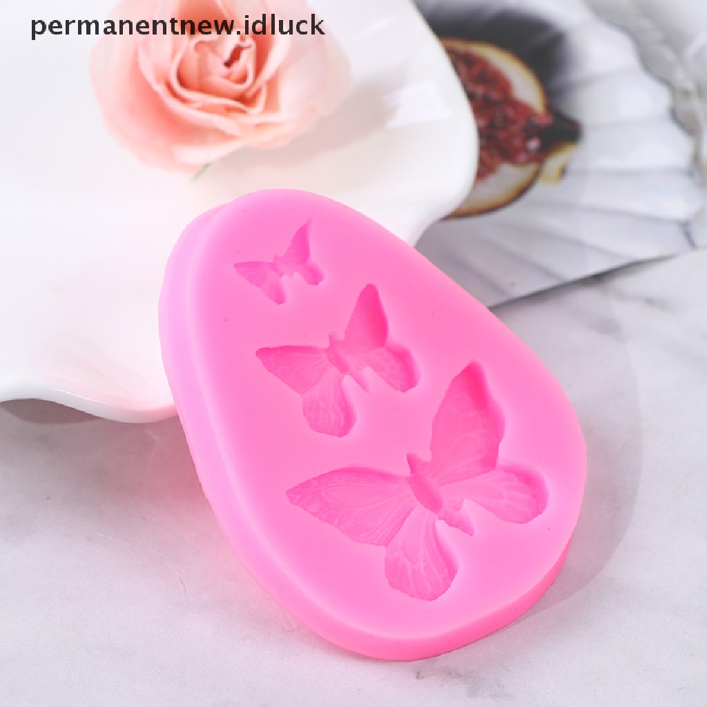 Cetakan Kue Bentuk Kupu-Kupu 3D Bahan Silikon Untuk Dekorasi