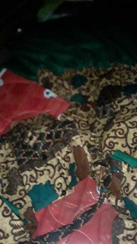 Batik Couple Keluarga Sania Ruffle Ori Ndoro Jowi Dnt Motif Rempel Hijau