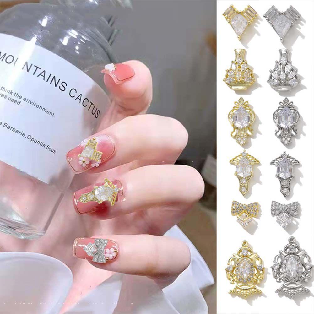 Mxbeauty Ikatan Simpul Kuku Berlian Imitasi Mewah Mengkilap Manicure DIY Nail Art Nail Art Ornamen Zirkon Kristal Kuku Perhiasan