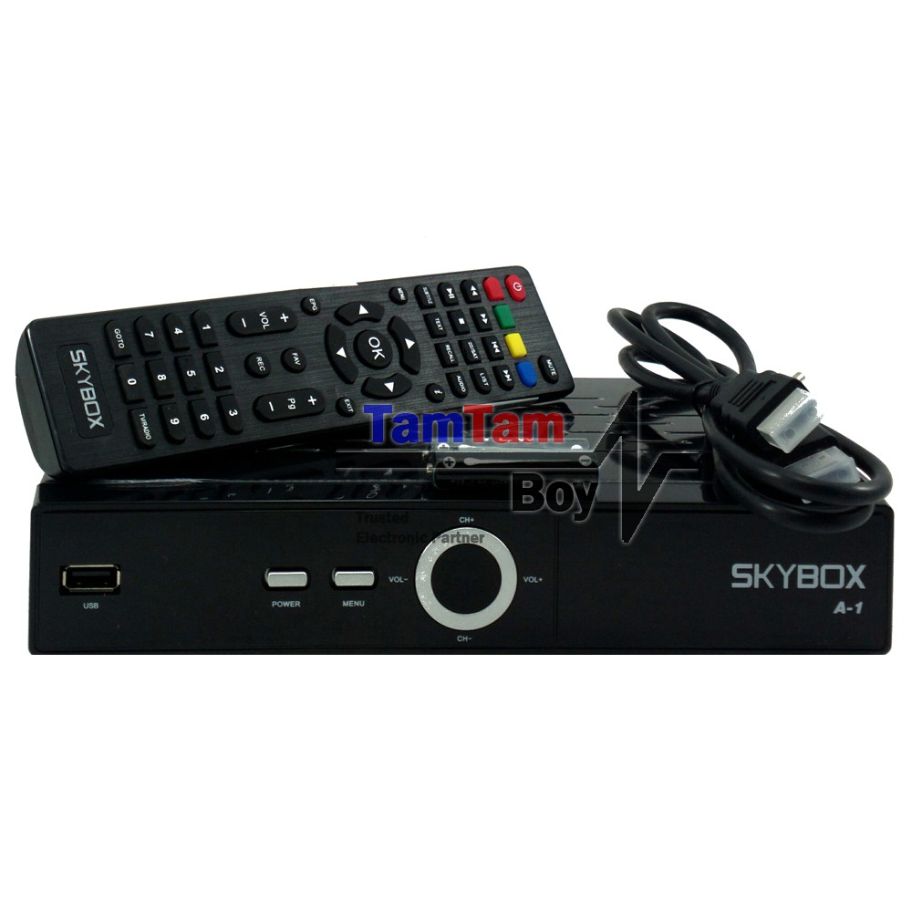 Receiver Parabola Skybox A-1/A1 Power Vu Cccamd Bisskey USB Wifi Modem