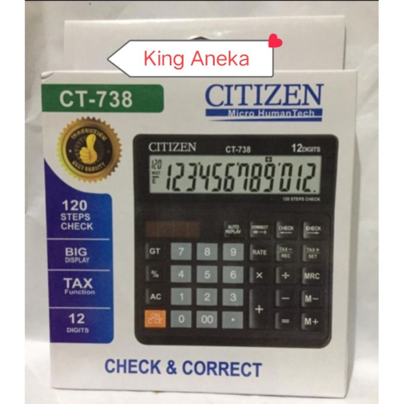 

Kaltulator Citizen 738 New 12 Digit Bisa Cek Ulang
