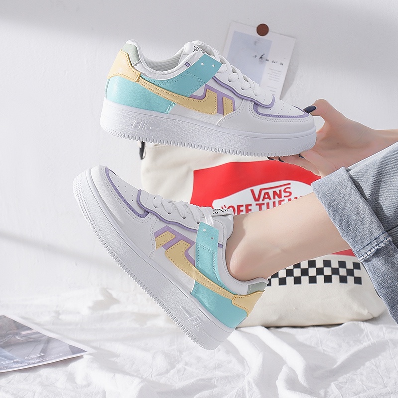 Beeyoo Sepatu Sneakers Wanita Shoes Fashion Korea Casual Wanita Warna Pastel WK116-7